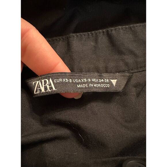 Zara Oversized Black Button-up Midi Dress Size S - Picture 4 of 4